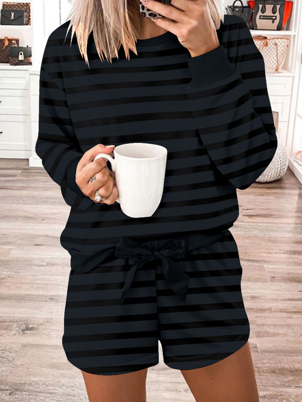 Long Sleeve Top and Shorts Two Piece Set - Lilixa.store