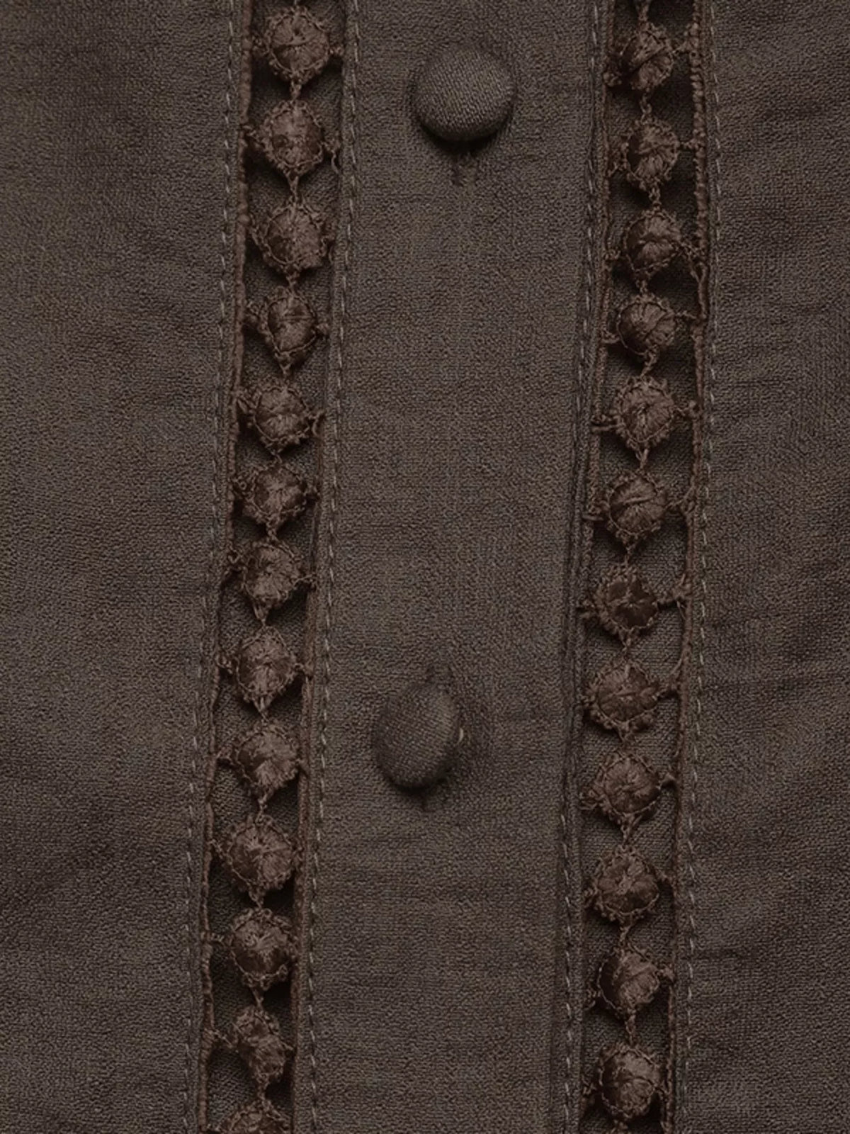 Eyelet Lace Trim Long Sleeve Blouse