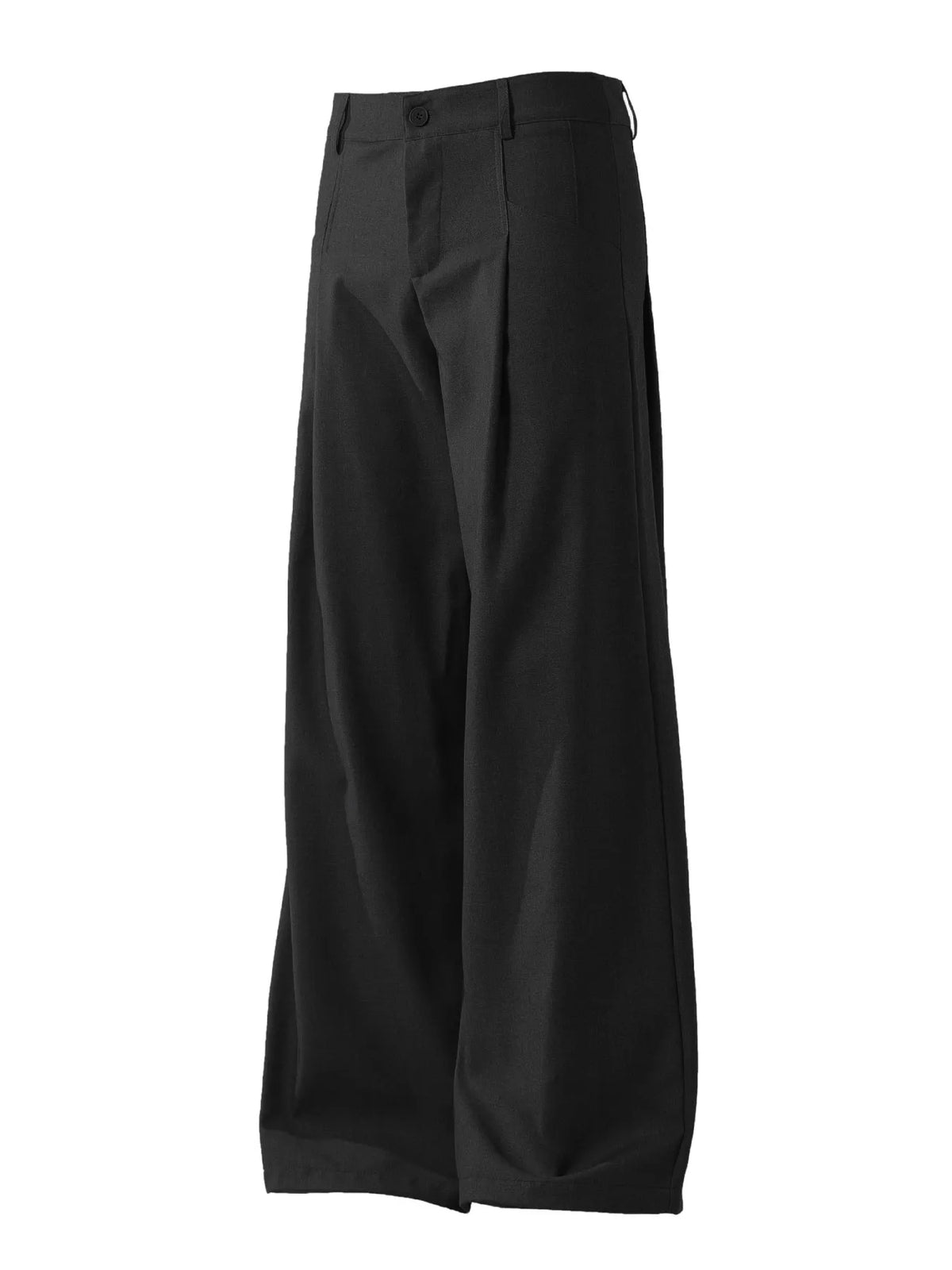 Men's Pleated Detail Wide Leg Pants in Black