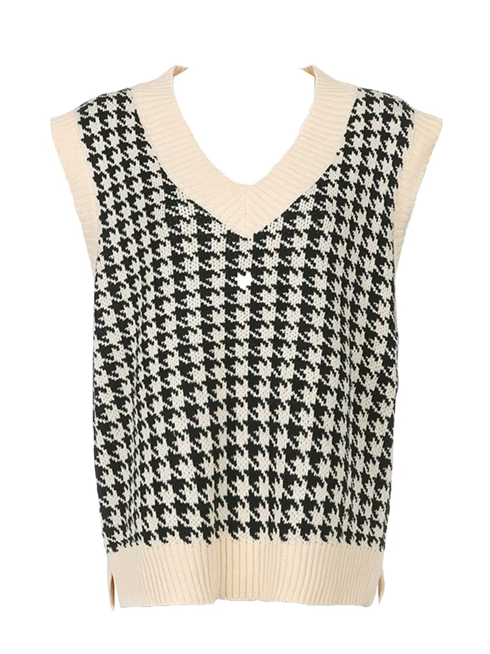 Houndstooth V-Neck Sweater Vest, view 7