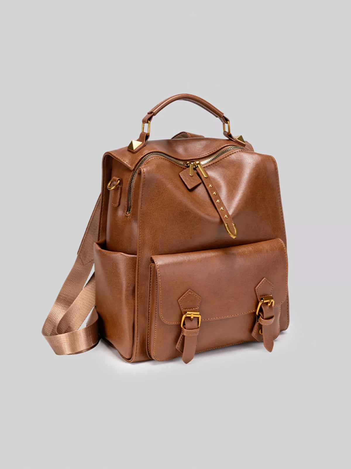 Vintage Style Leather Backpack Bag