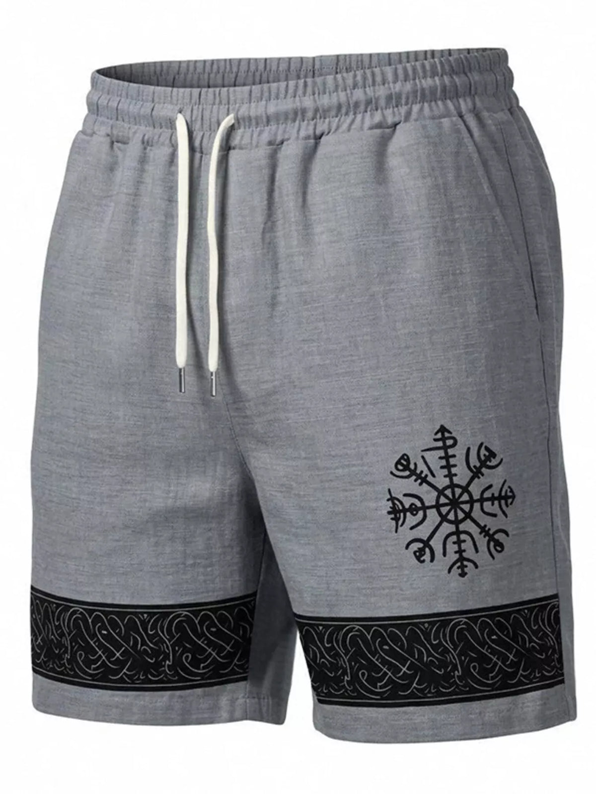 Men's Full Size Linen Blend Drawstring Shorts Plus Size