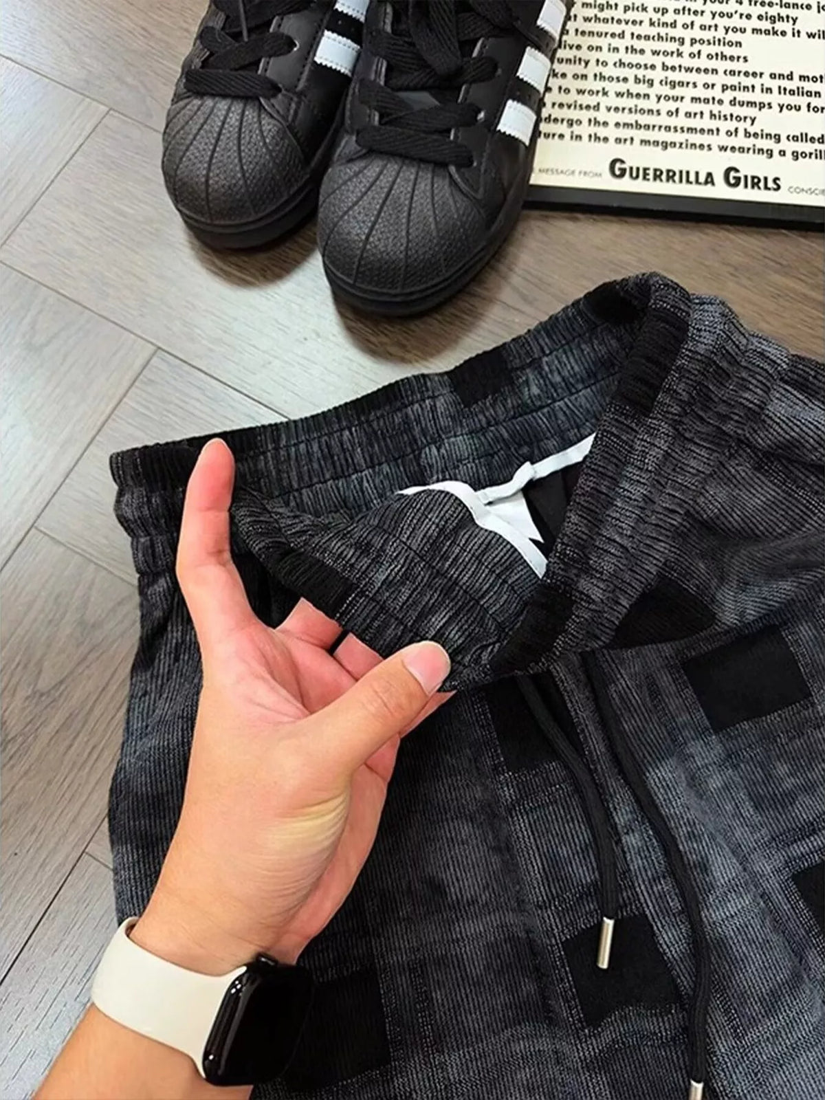 Men's Plaid Wide-Leg Pants