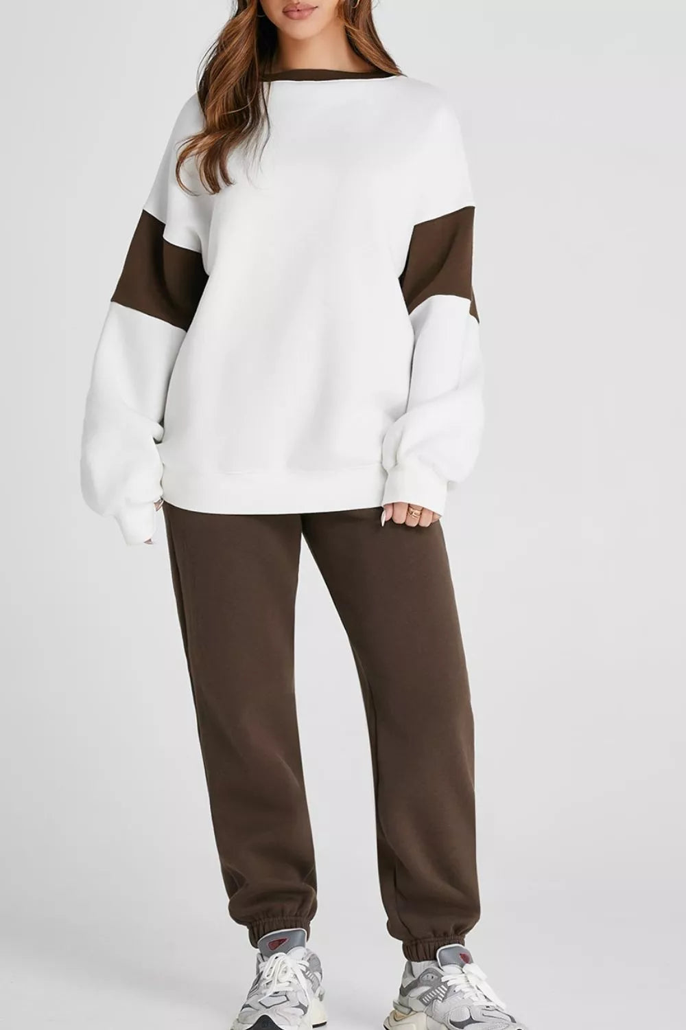 Drop Shoulder Loose Sweatshirt and Joggers Active Set - Lilixa.store