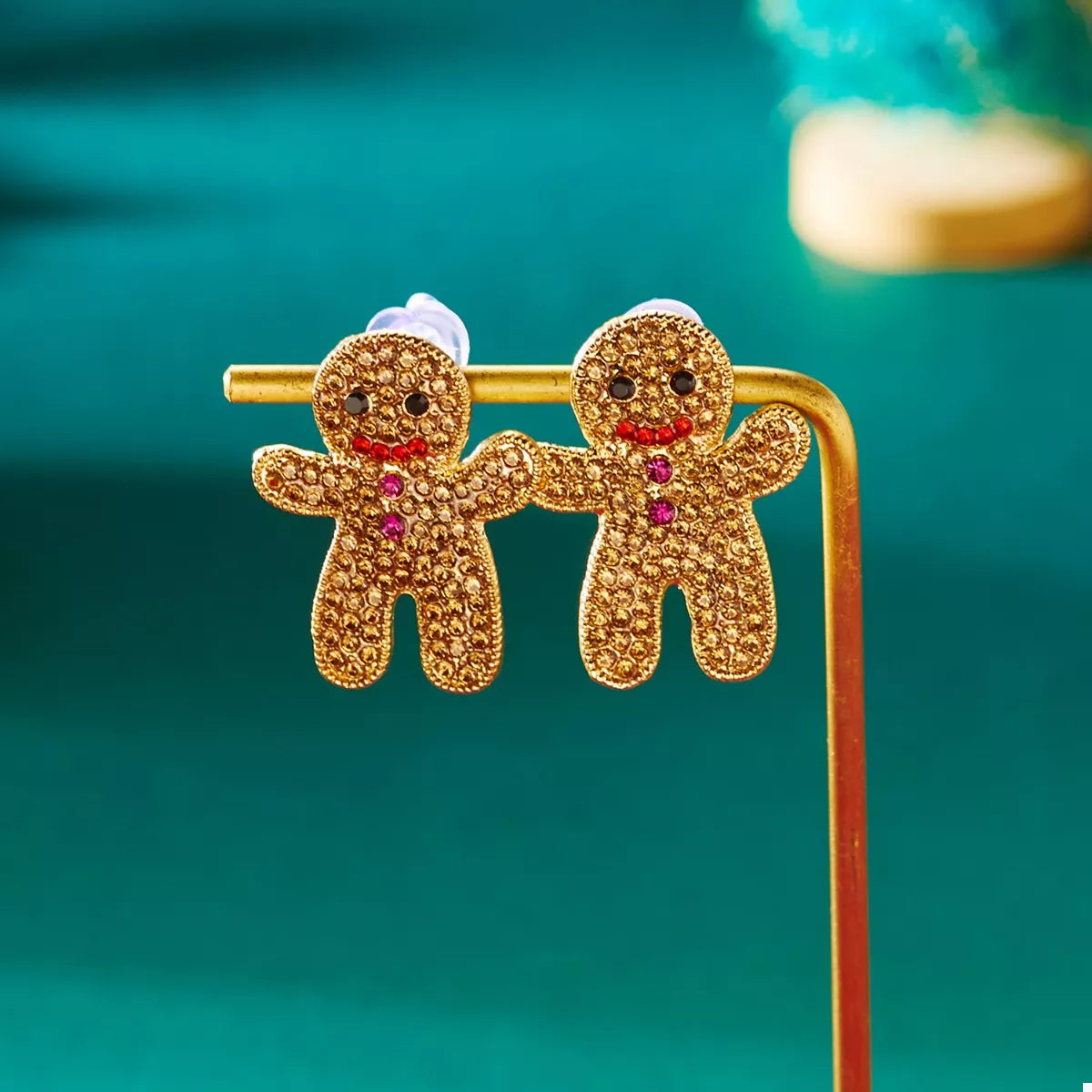 Alloy Gingerbread Man Stud Earrings - Lilixa.store