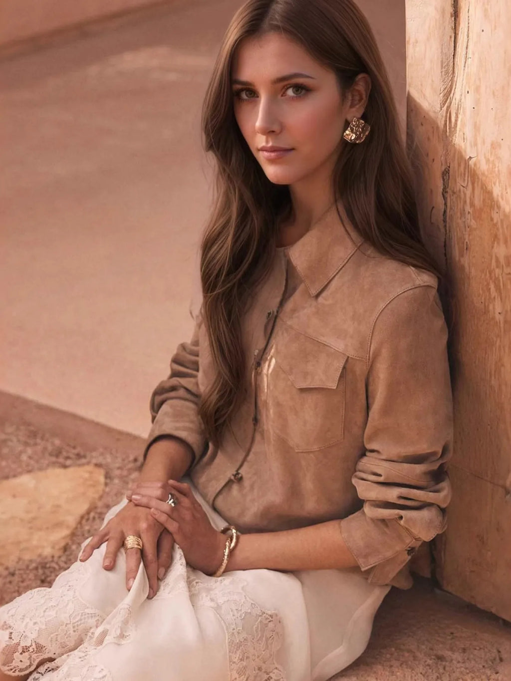Button Front Long Sleeve Jacket - Lilixa.store