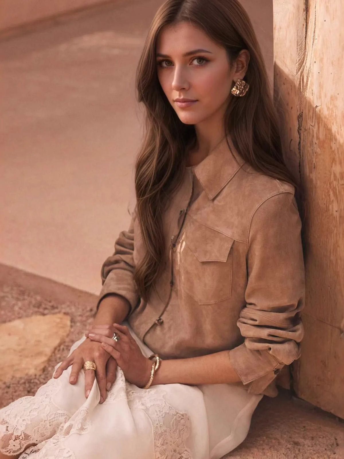 Button Front Long Sleeve Jacket - Lilixa.store