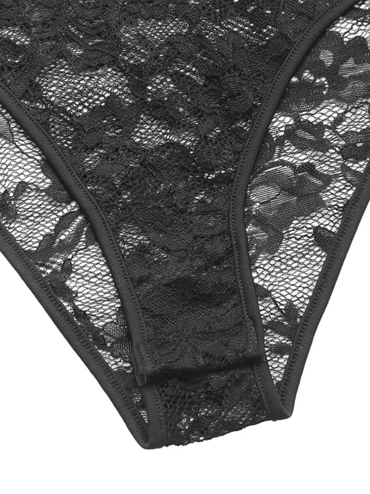 Lace Long Sleeve V-Neck Bodysuit - Lilixa.store