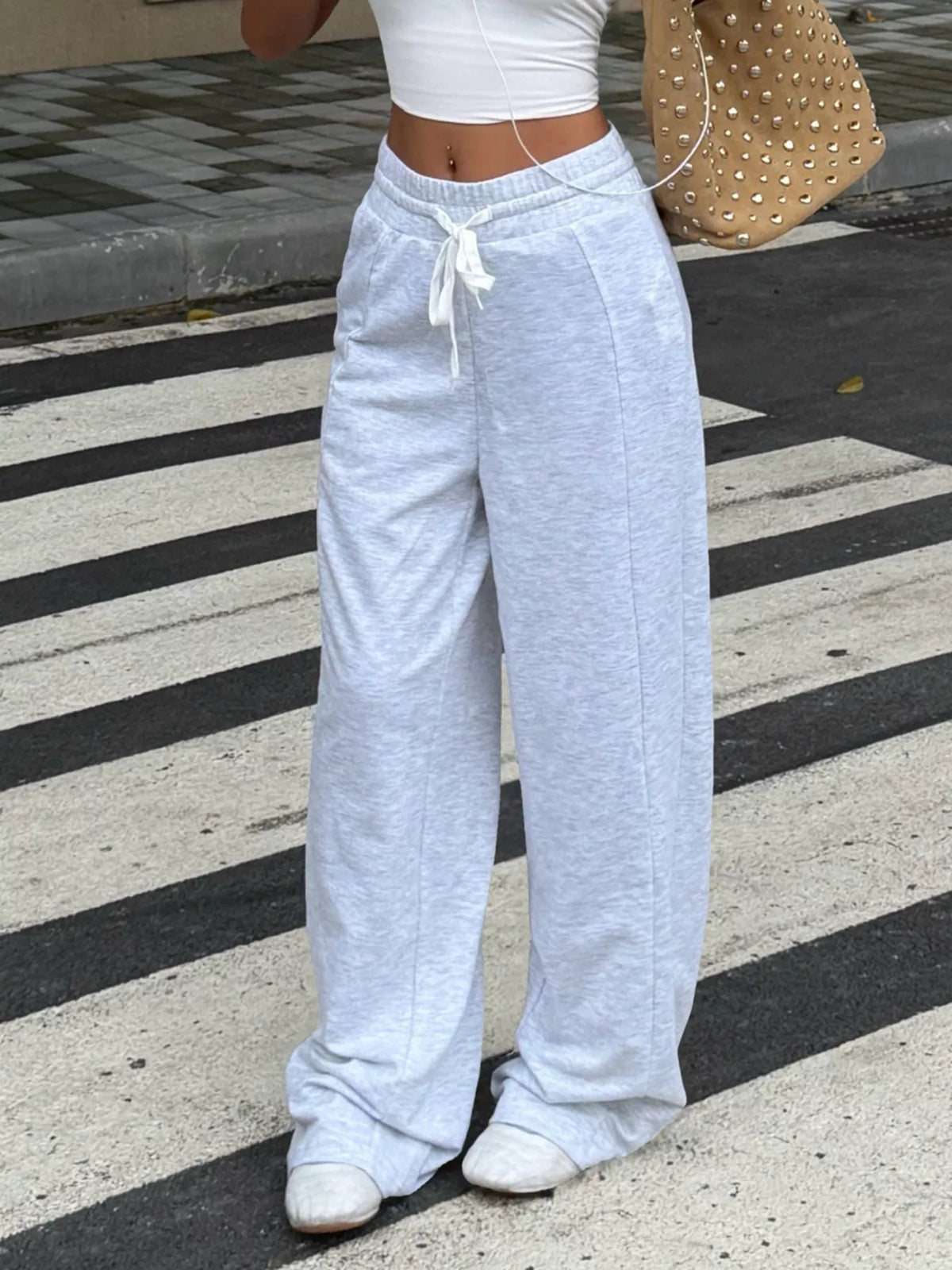 Drawstring Wide-Leg Pants