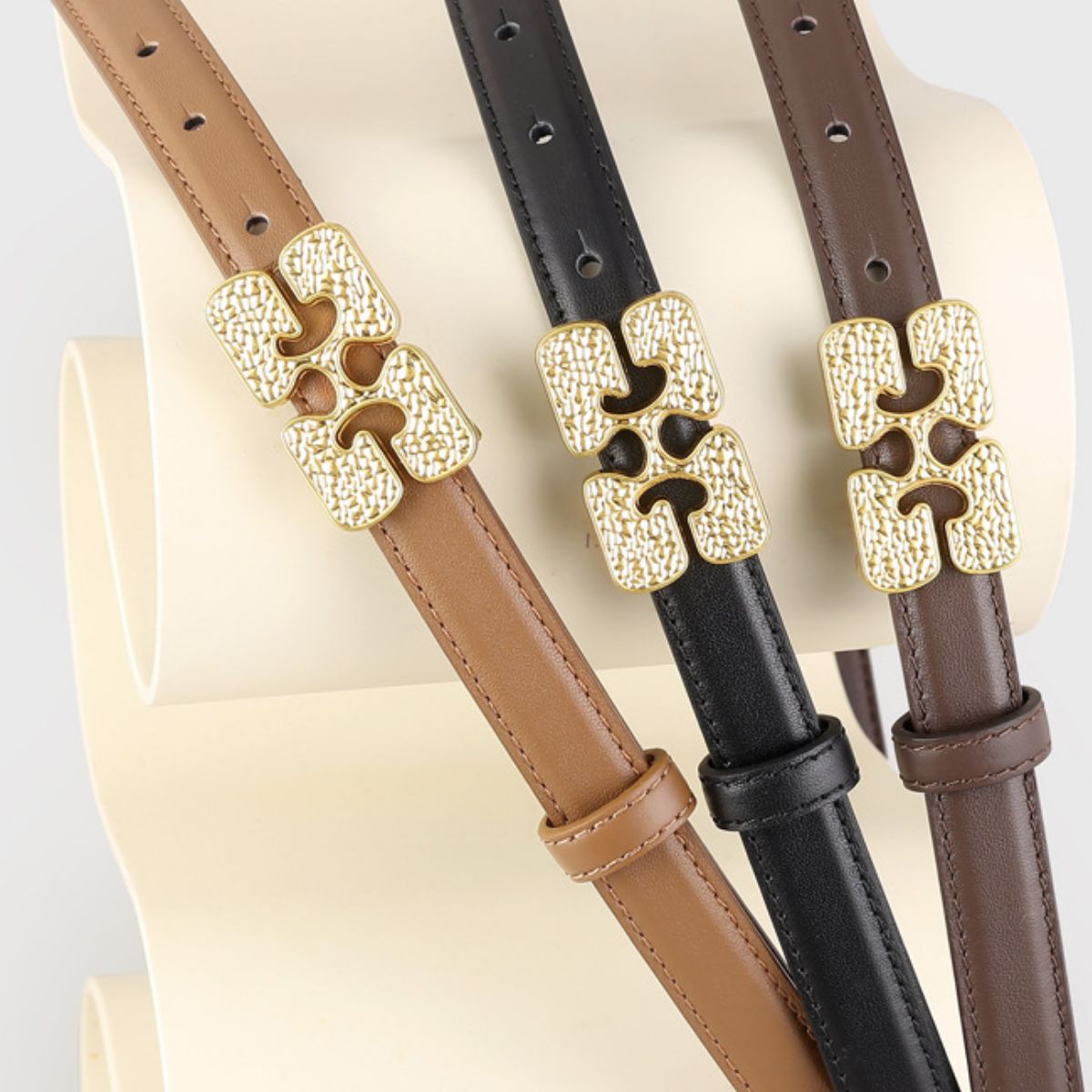Gold Buckle Leather Belt - Lilixa.store
