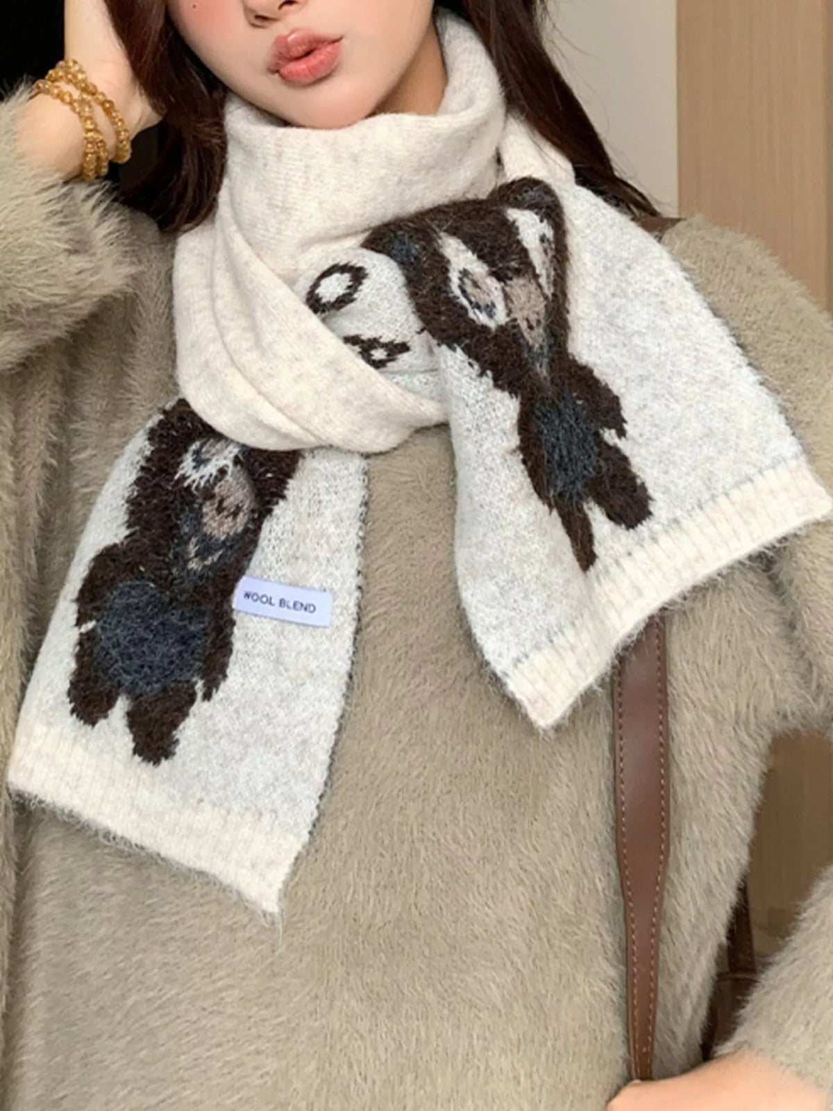 Koala Pattern Winter Scarf - Lilixa.store