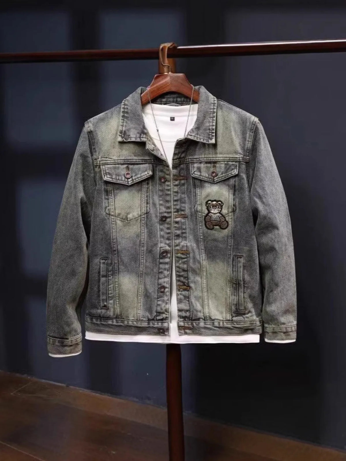 Men's Plus Size Button Up Long Sleeve Denim Jacket - Lilixa.store
