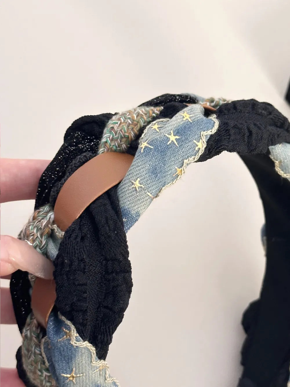 Denim Braided Wide Headband - Lilixa.store