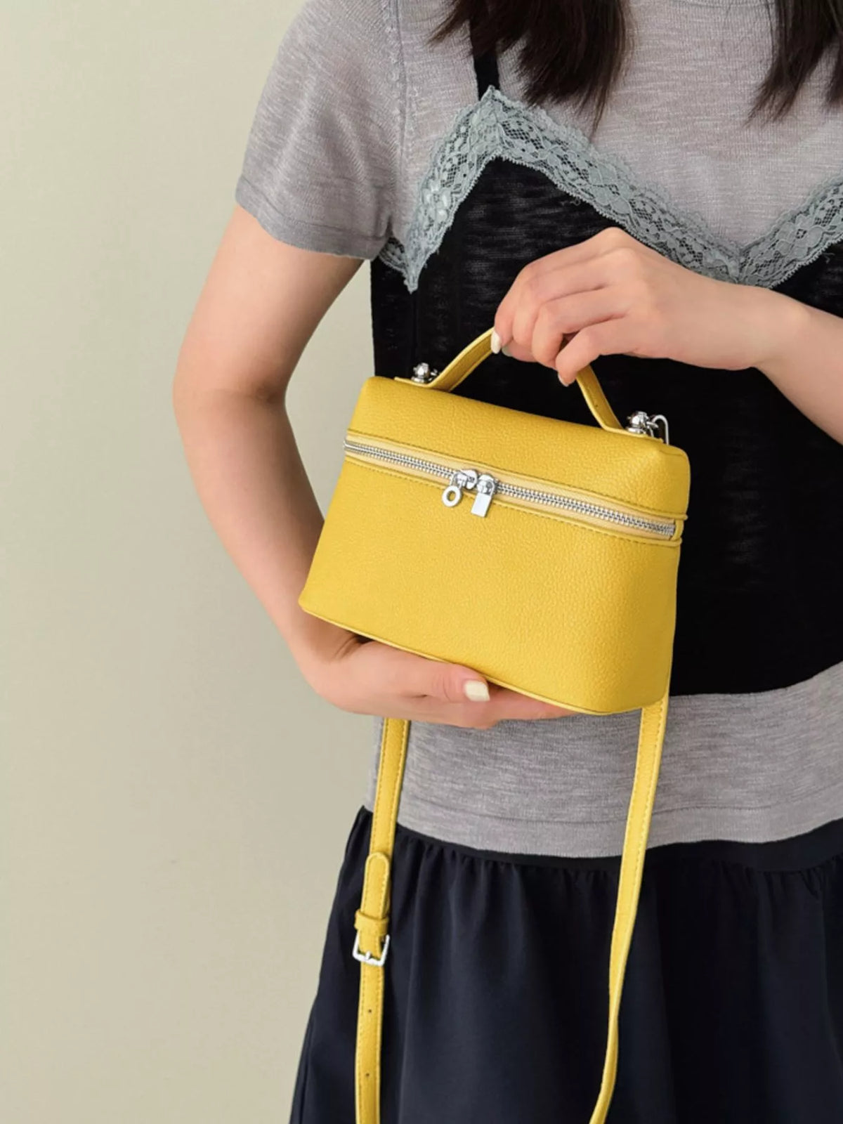 Textured Zipper Crossbody Bag - Lilixa.store