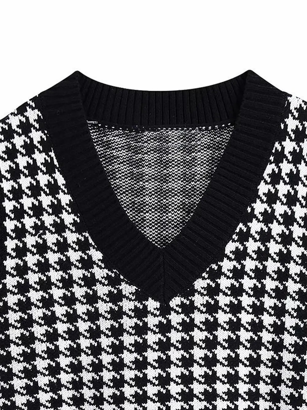 Houndstooth V-Neck Sweater Vest, view 5