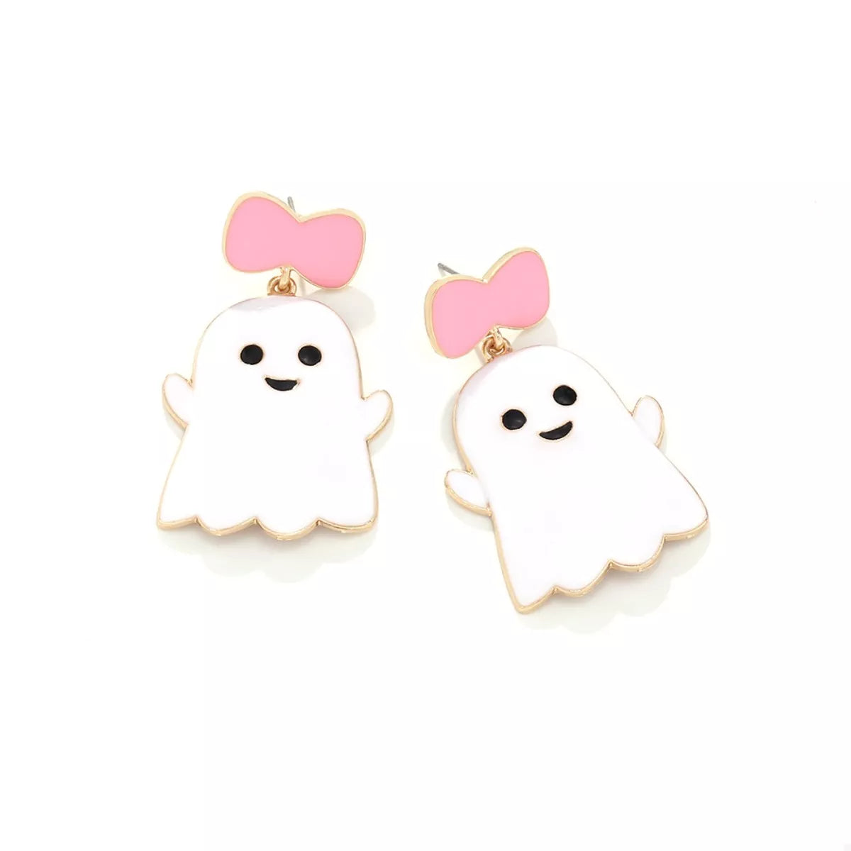 Halloween Ghost Dangle Earrings with Bow - Lilixa.store