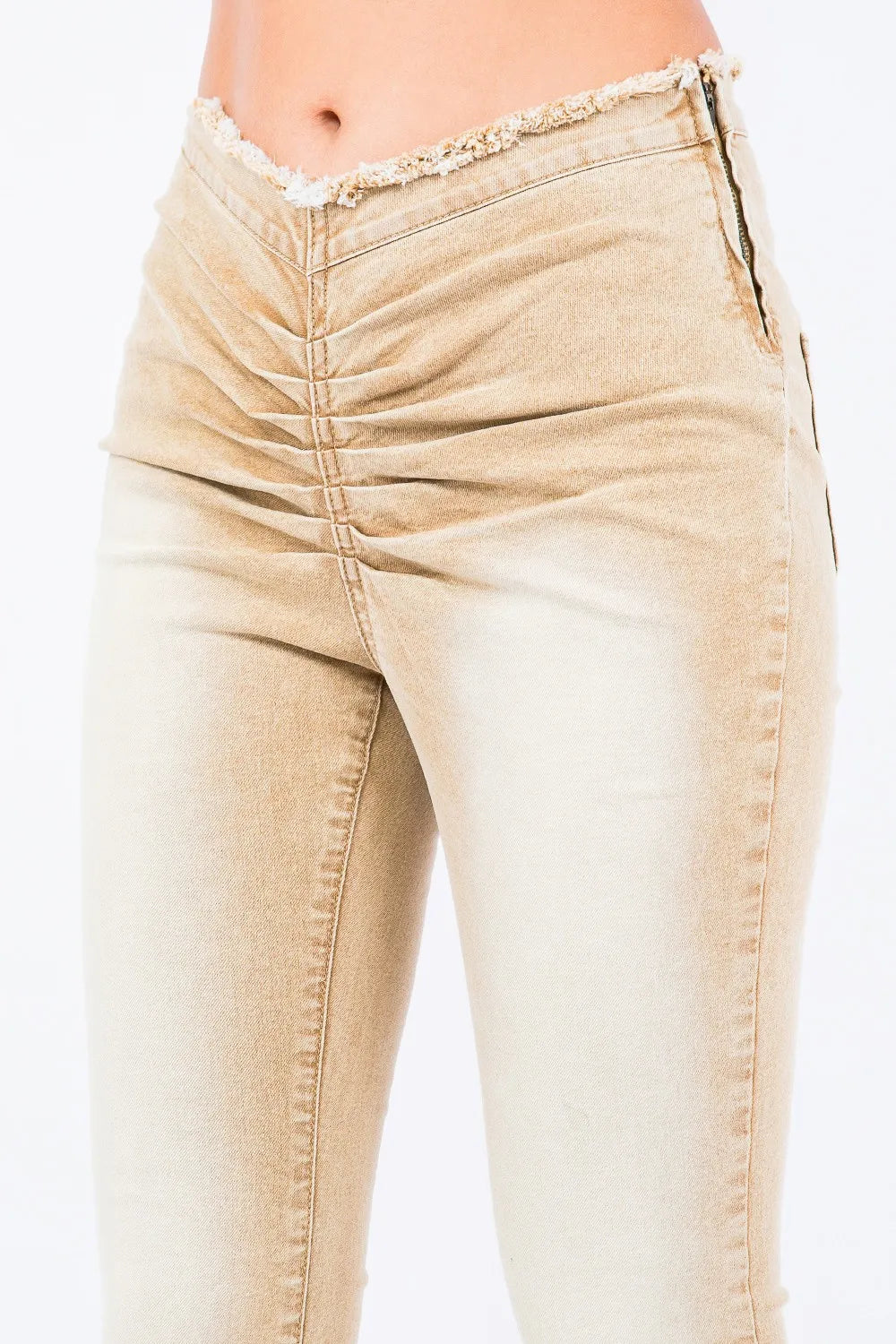 American Bazi V-Cut Ruched Flare Pants - Lilixa.store