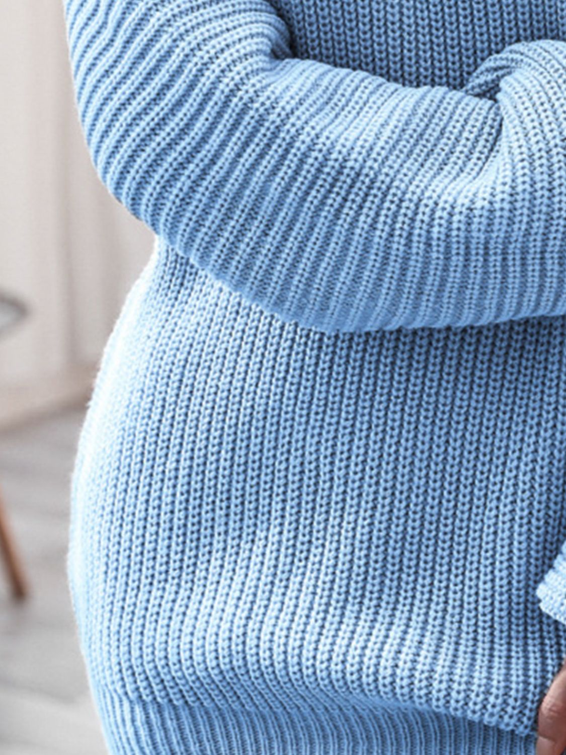 Rib-Knit Mini Sweater Dress, view 10