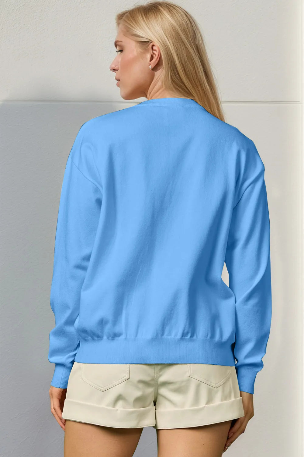 Double Take Full Size Sequin Nutcracker Long Sleeve Sweater, view 3