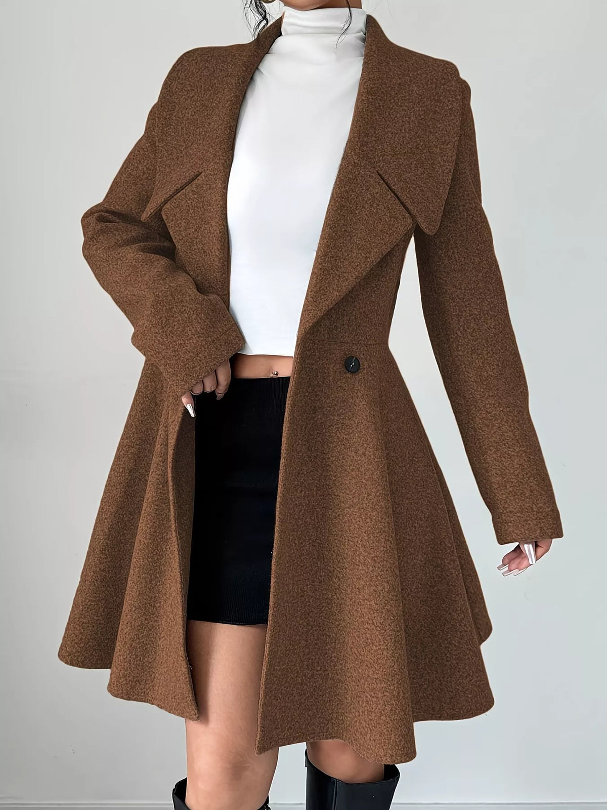 Double-Breasted Long Sleeve Outerwear - Lilixa.store