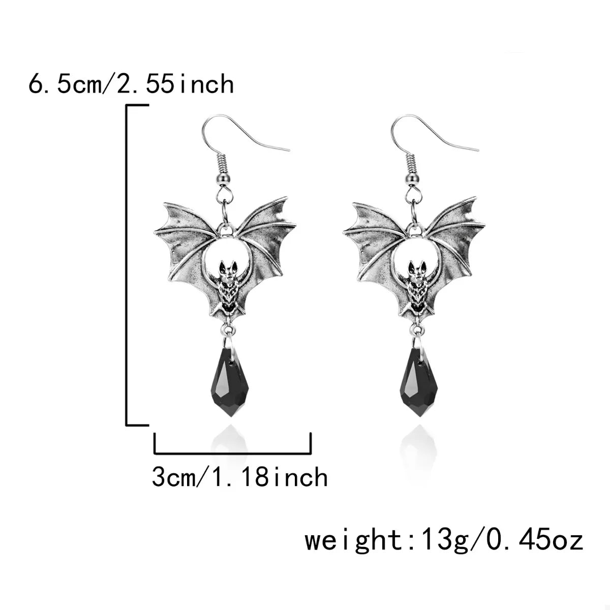 Gothic Bat Drop Earrings - Lilixa.store