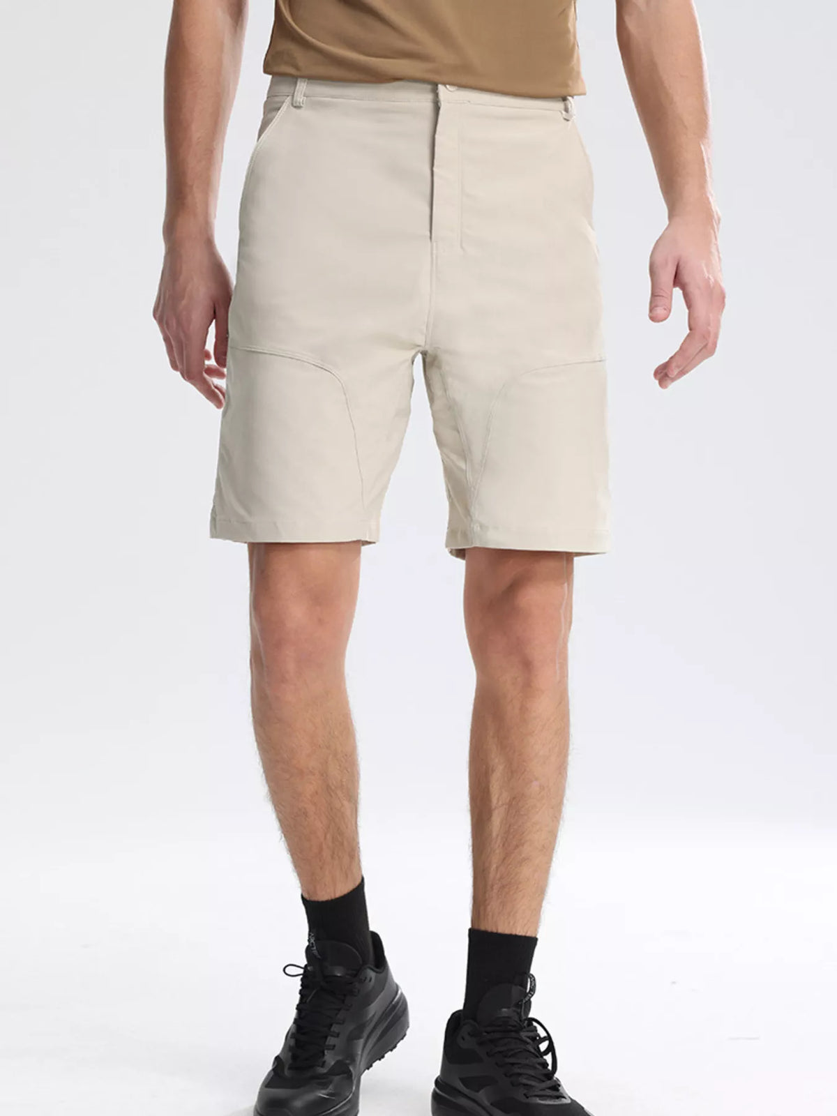 Men's Plus Size Casual Lightweight Shorts in Apricot