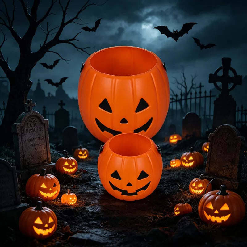 Halloween Decorative Pumpkin Bucket with Handle Set - Lilixa.store