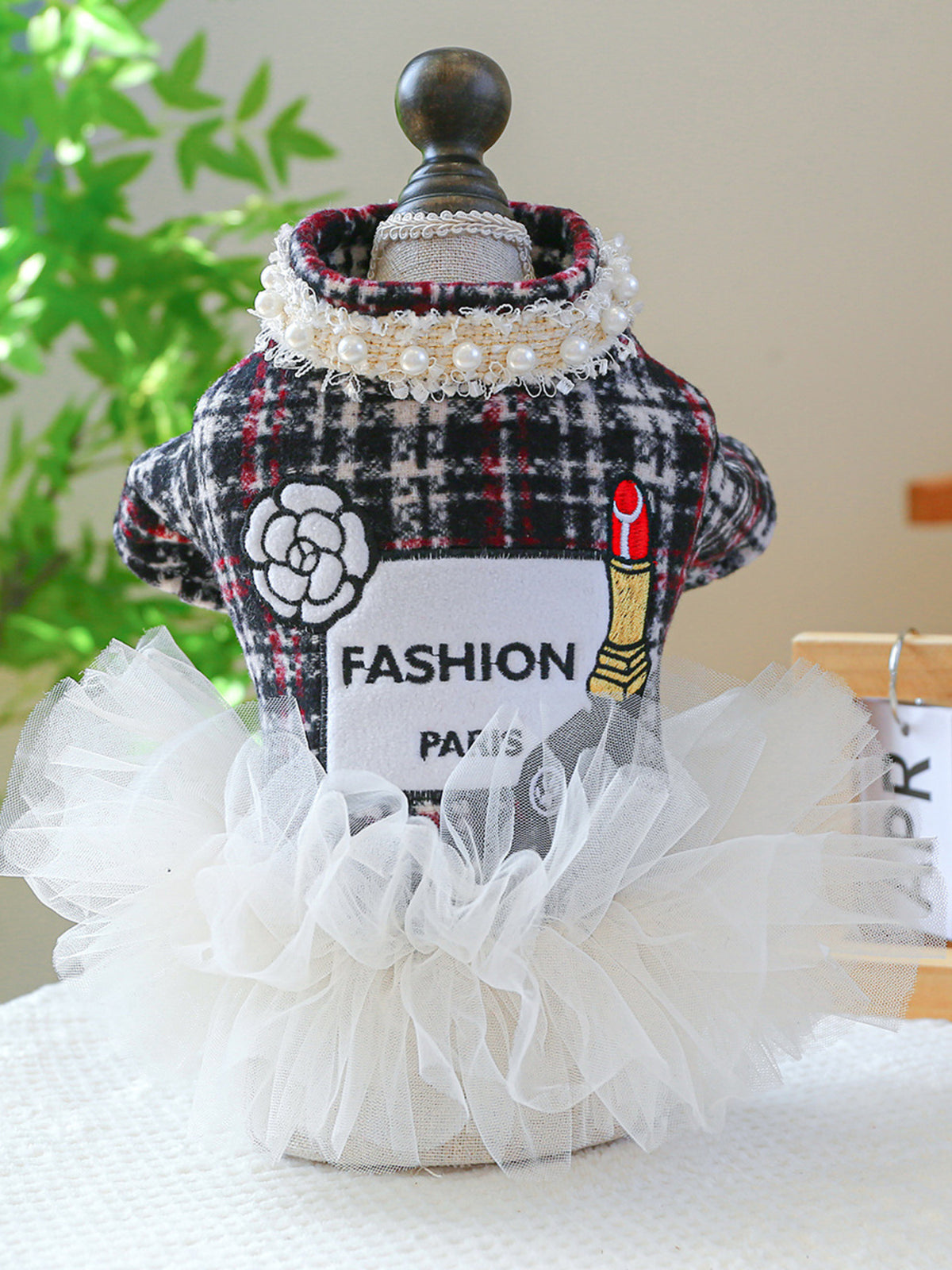 Pearl Collar Pet Dress - Lilixa.store