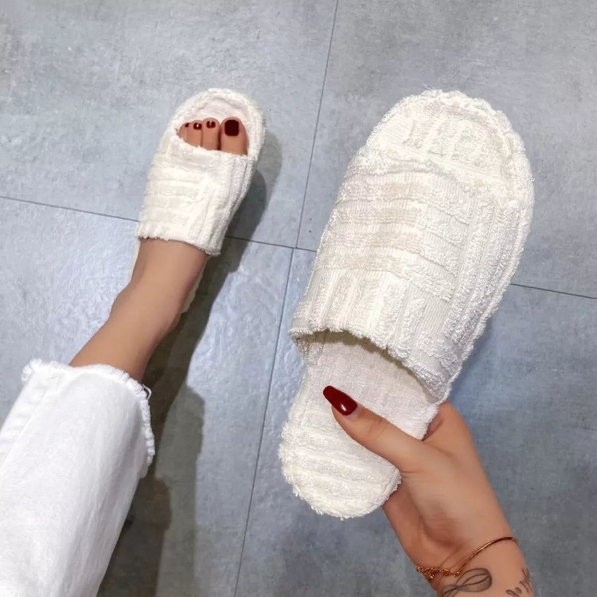 Open Toe Platform Slippers - Lilixa.store