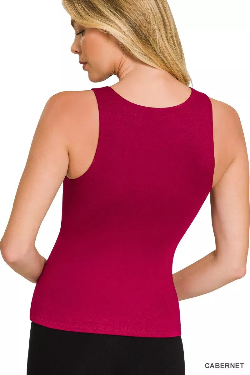 Premium Rayon Double Layered Round Neck Tank Top - Lilixa.store