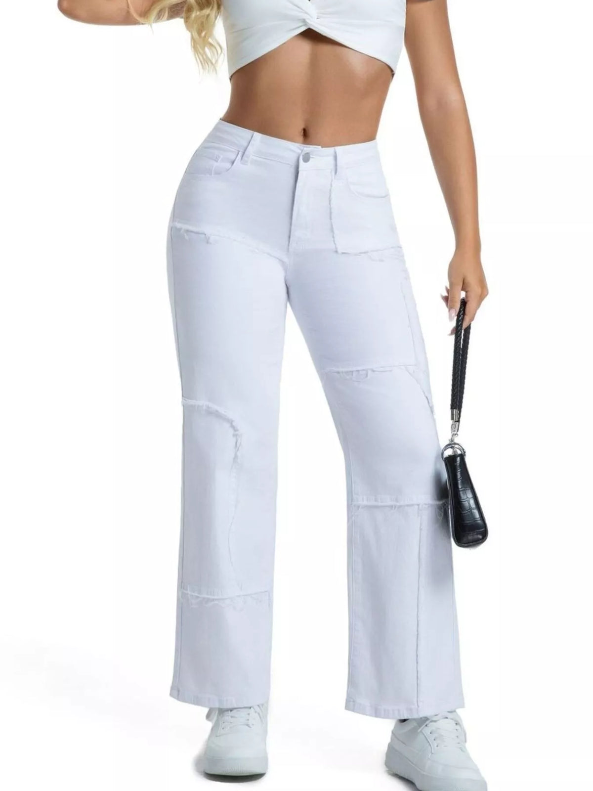 Frayed Edge Straight Leg Jeans - Lilixa.store