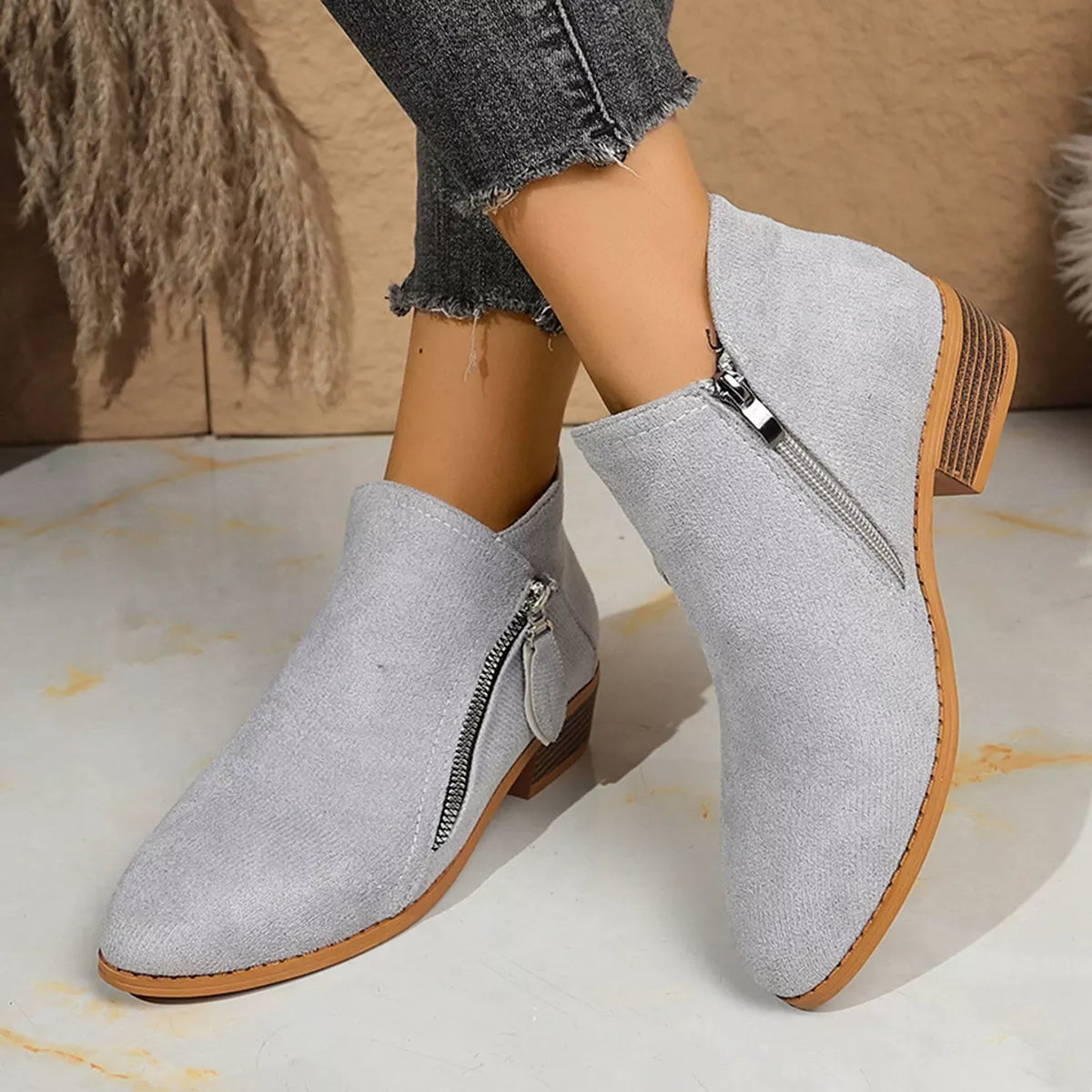 Point Toe Block Heels Boots - Lilixa.store