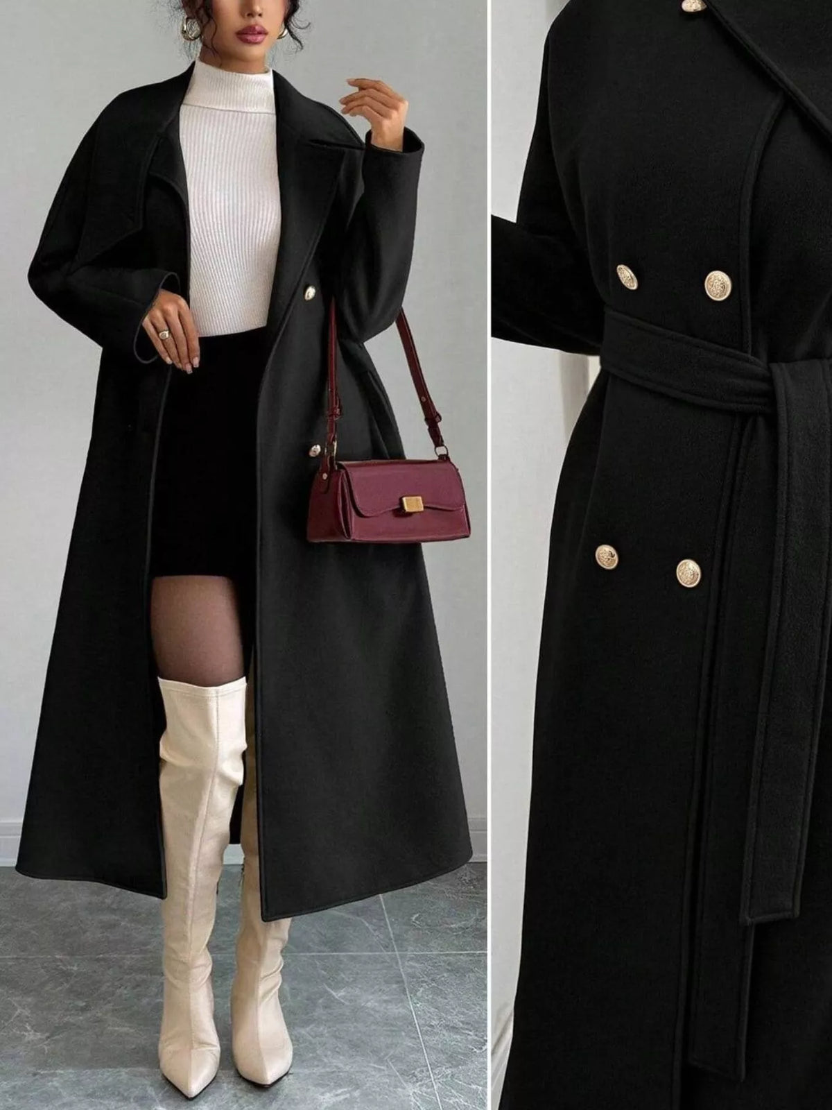 Double-Breasted Longline Coat