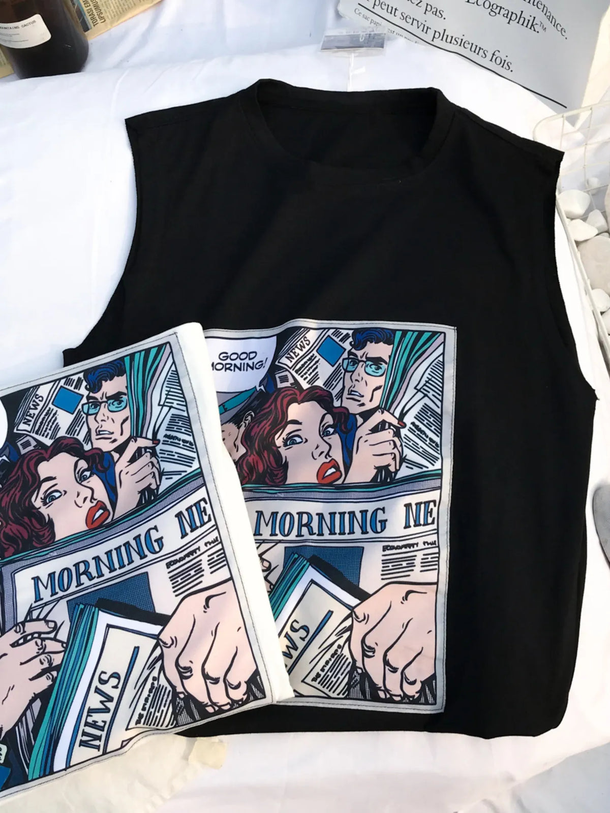 Men's Comic Print Tank Top, view 2