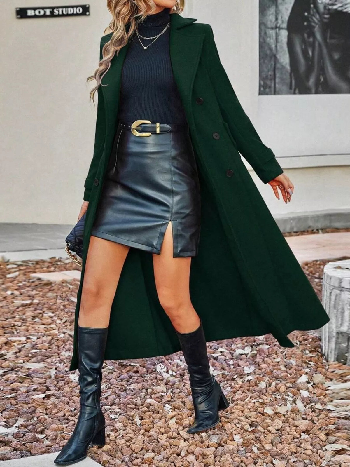 Double-Breasted Longline Coat