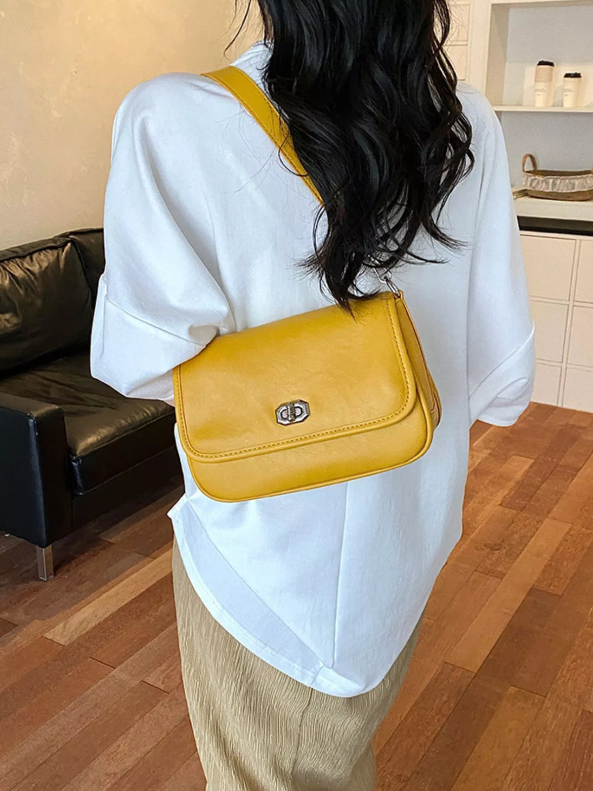 Twist Lock Flap Shoulder Bag - Lilixa.store