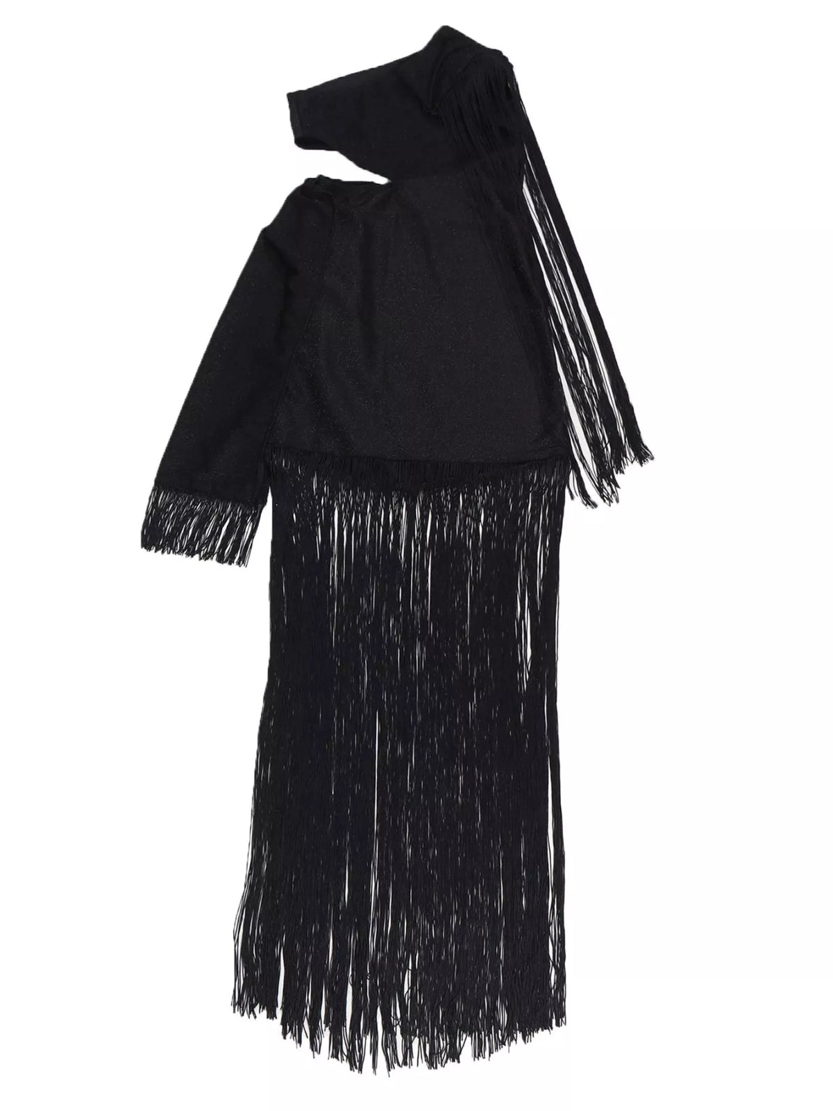One-Shoulder Cutout Fringe Bodycon Party Dress, view 9