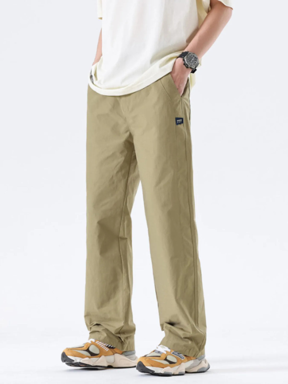 Men's Full Size Wide Leg Pants Plus Size in Khaki