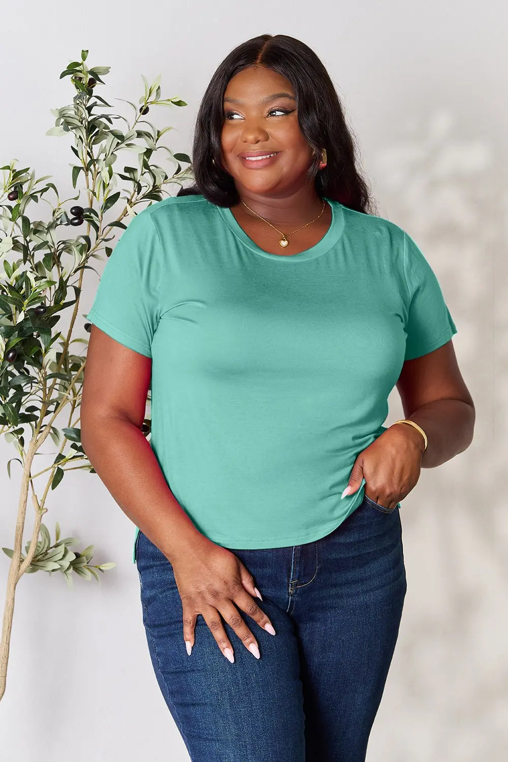 Basic Bae Full Size Round Neck Short Sleeve T-Shirt - Lilixa.store
