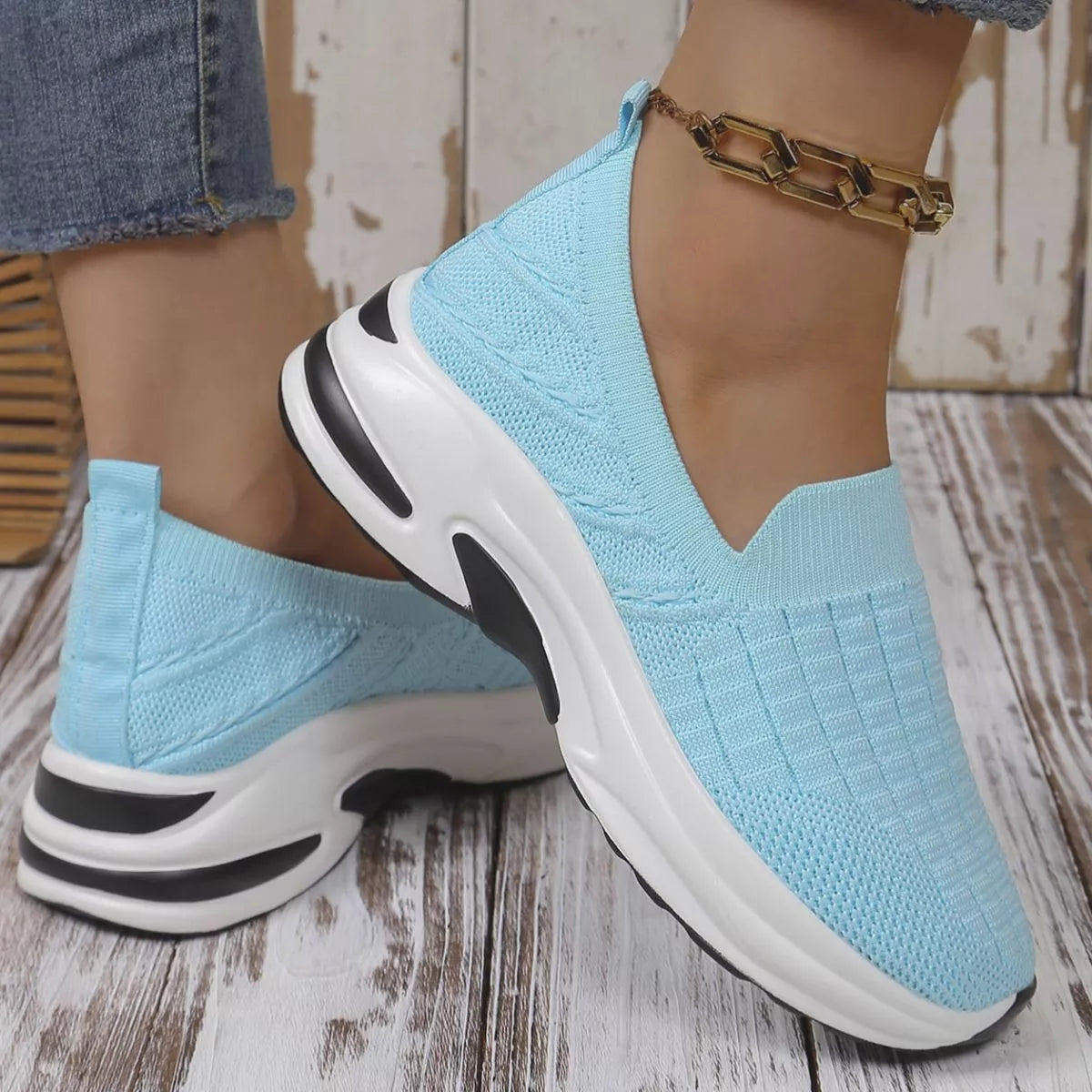 Round Toe Mesh Slip-Ons, view 7