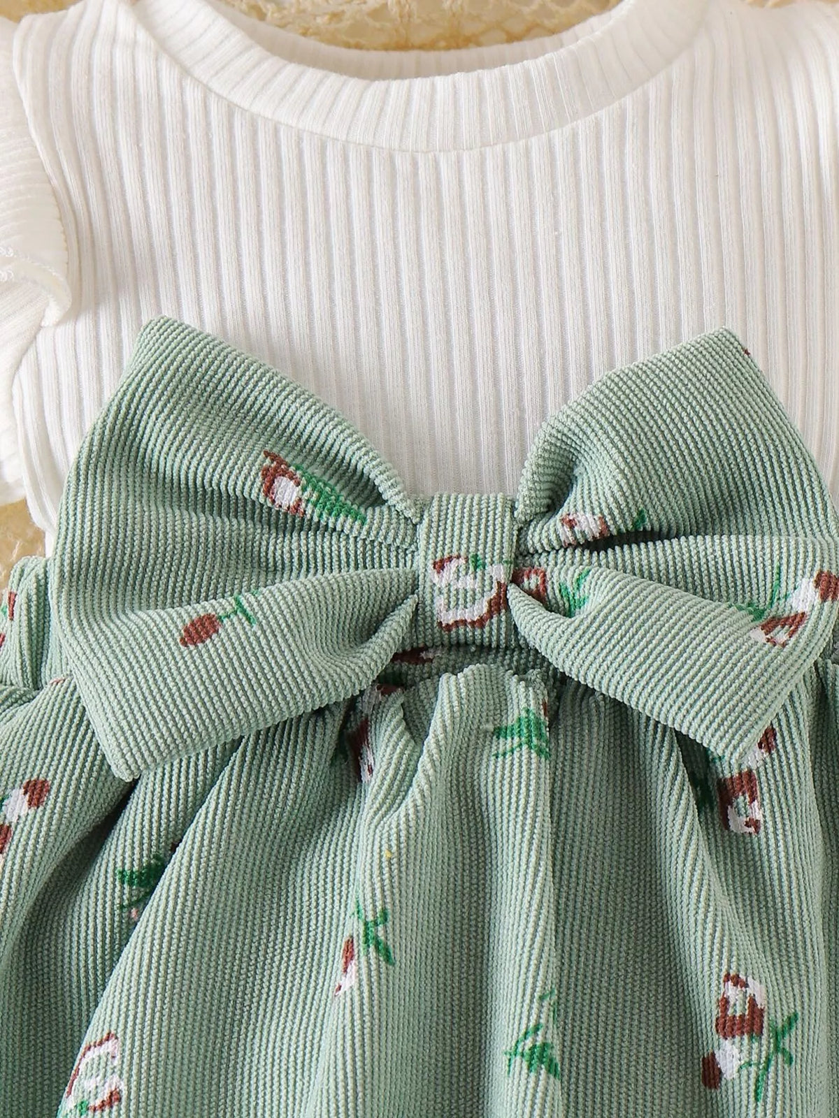 Children's Bow Ribbed Knit Dress & Headband & Socks Set - Lilixa.store