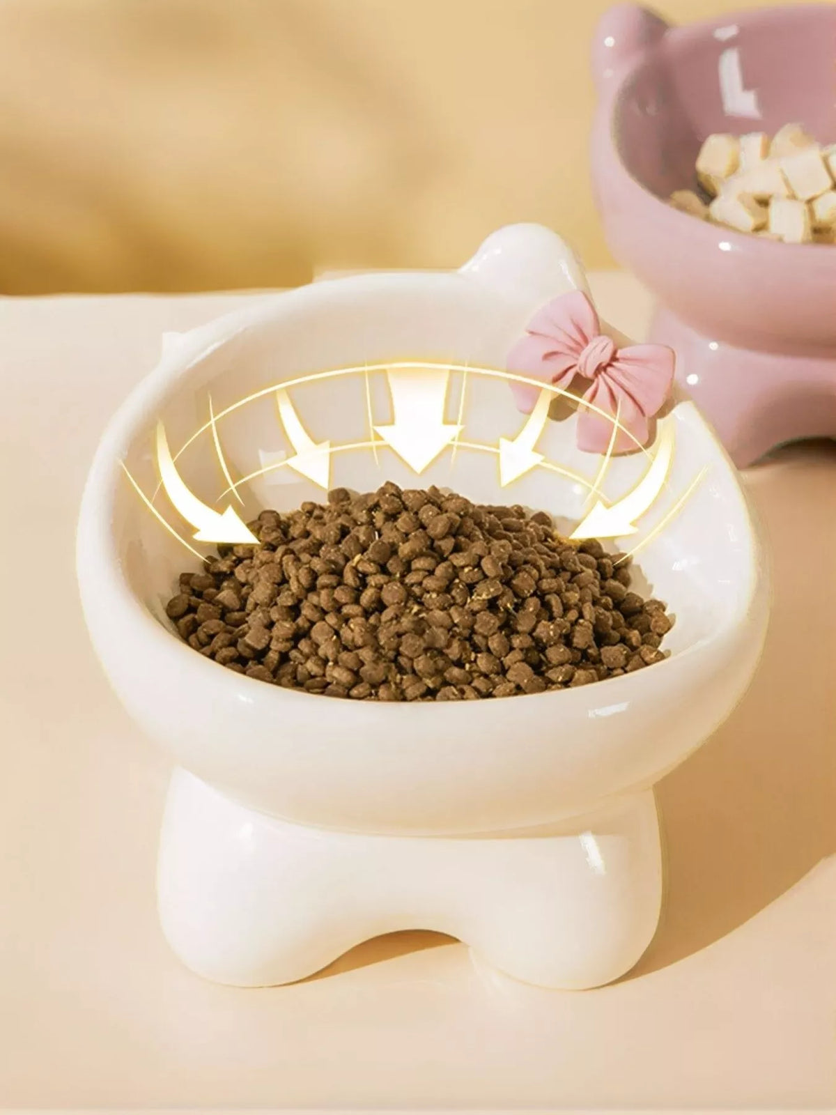 Ceramic Pet Bowl with Bowknot - Lilixa.store