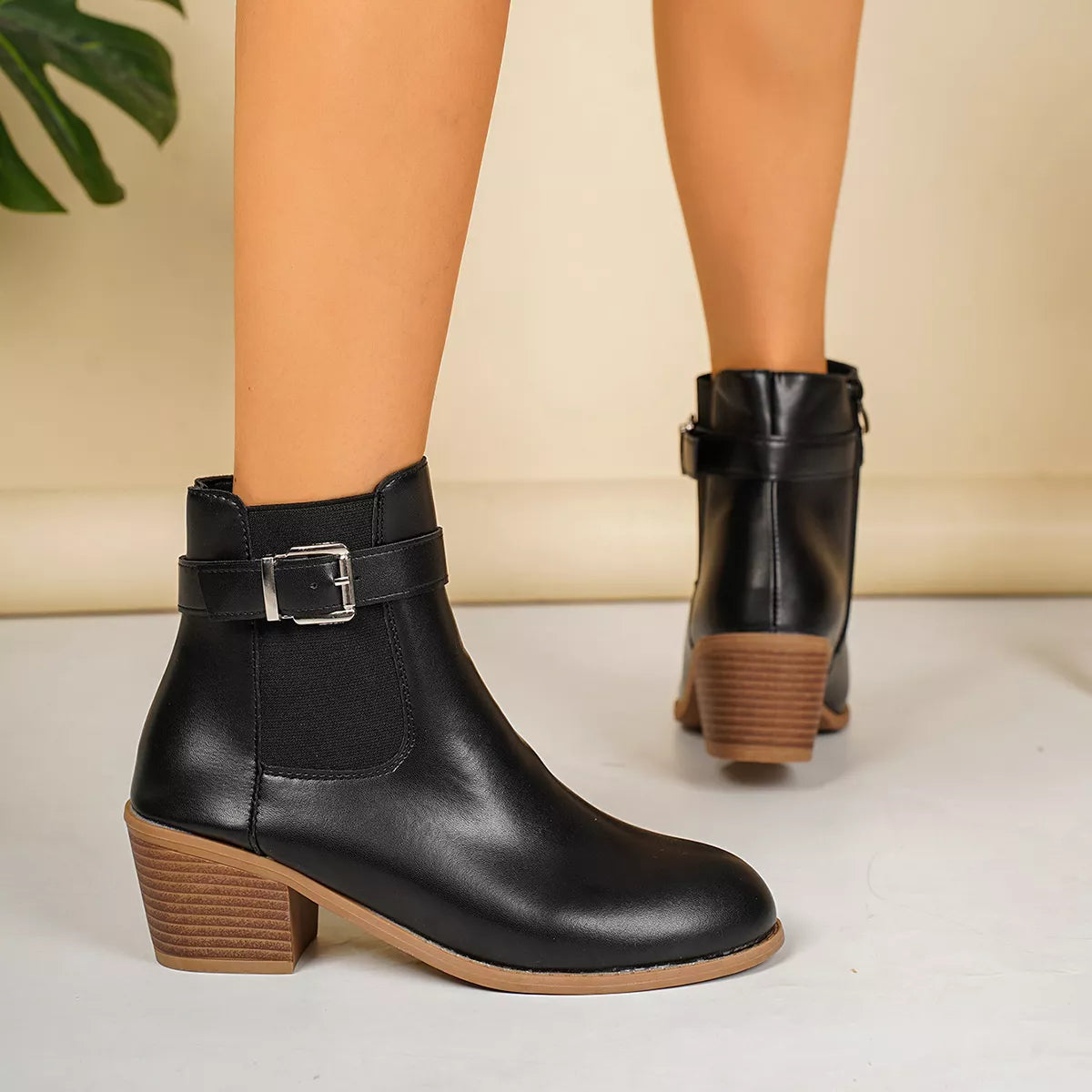 Point Toe Block Heels Boots - Lilixa.store
