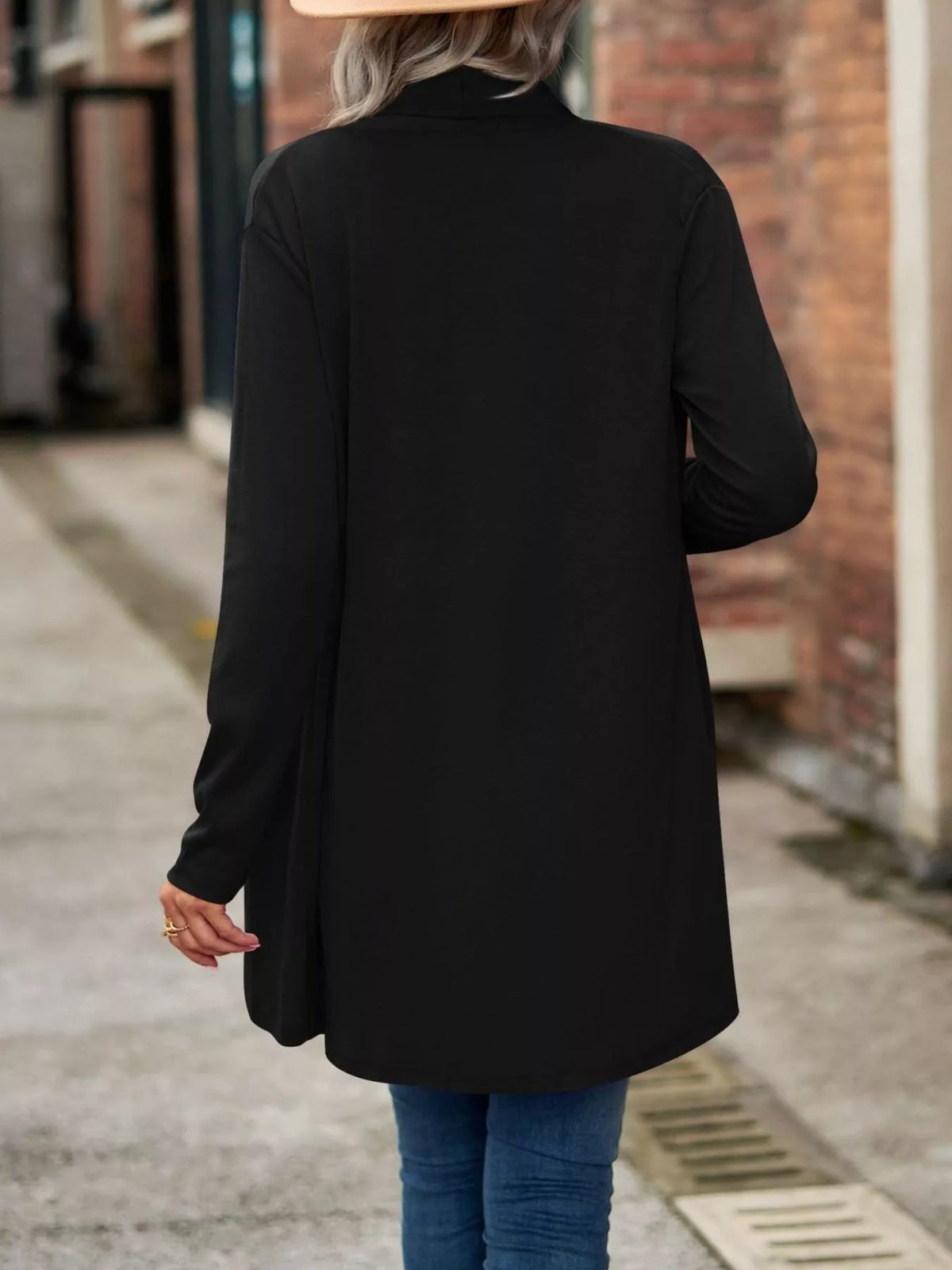 Open-Front Dropped Shoulder Cardigan - Lilixa.store
