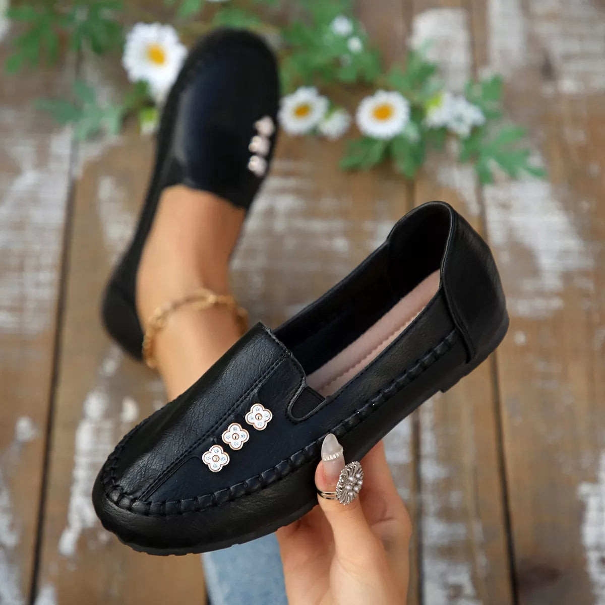 Round Toe Slip-Ons