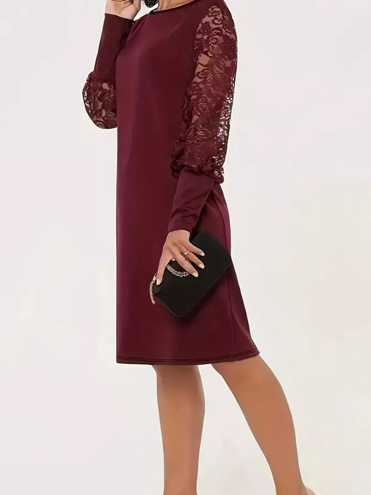 Lace Lantern Sleeve Dress, view 5