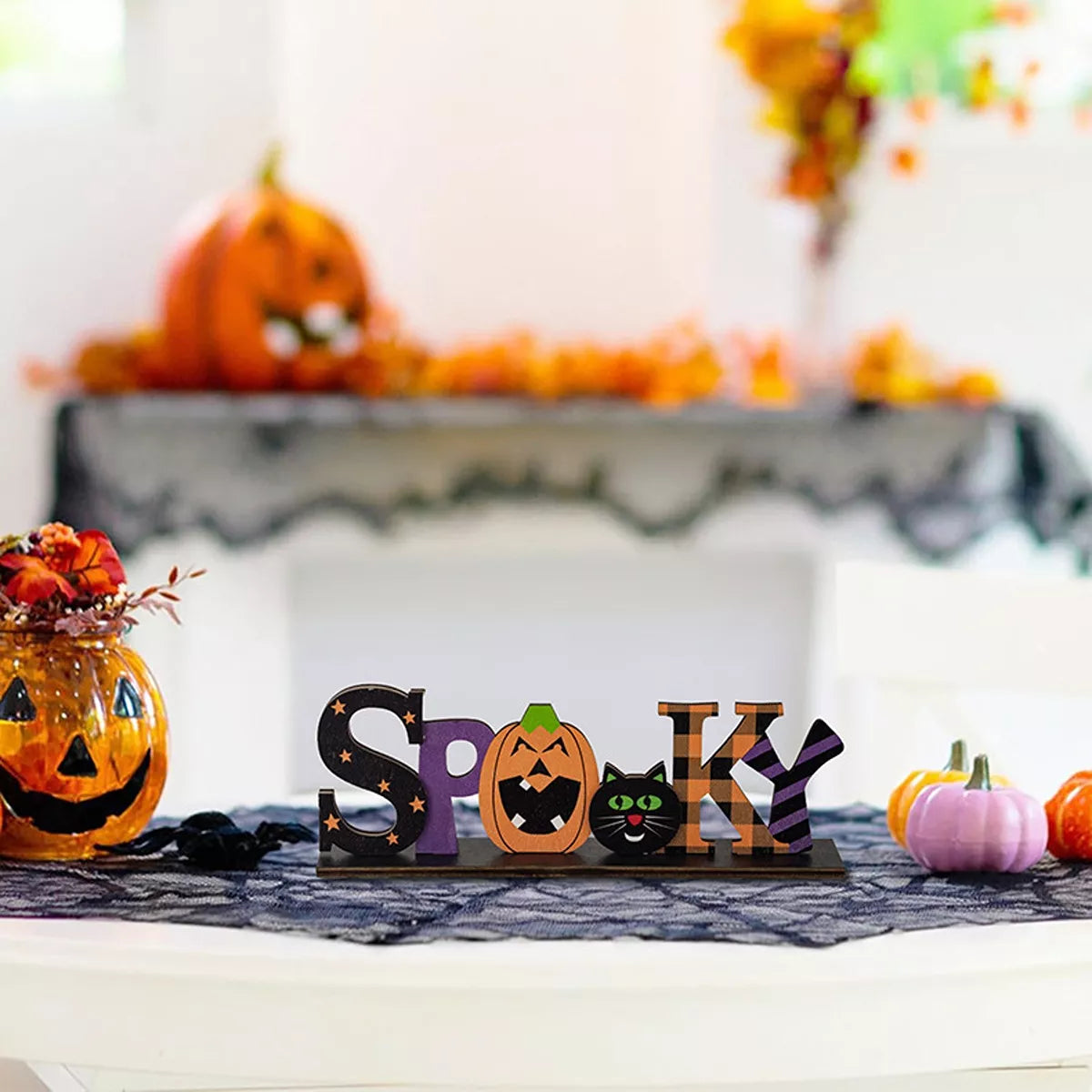 Halloween Decorative Object Set with Wicked and Spooky Wooden Signs - Lilixa.store