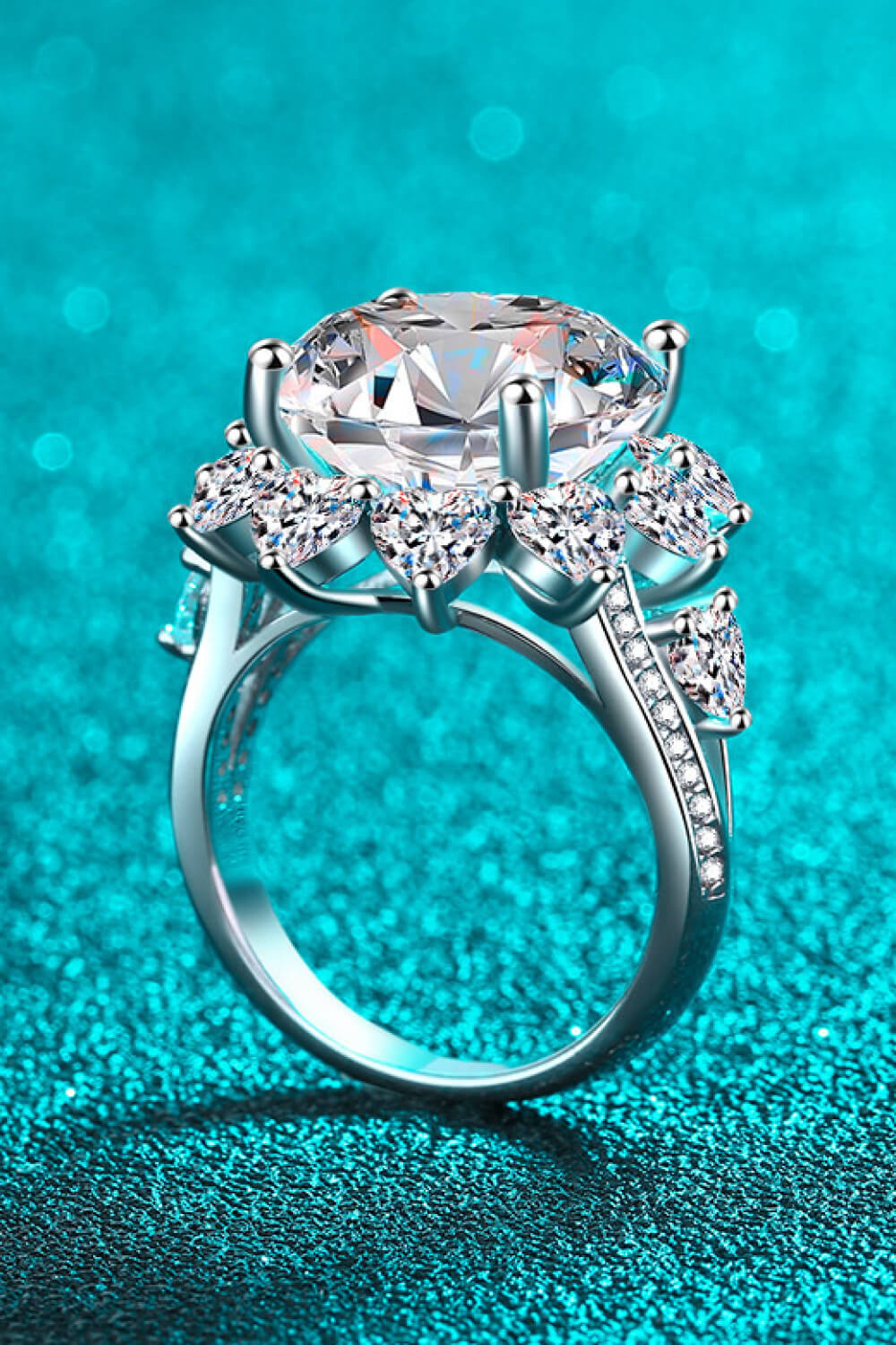 10 Carat Moissanite Flower-Shaped Ring - Lilixa.store