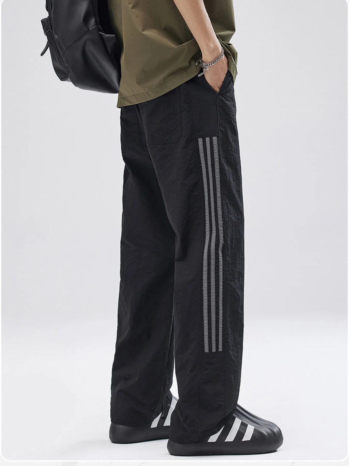 Men's Full Size Striped Wide Leg Pants Plus Size