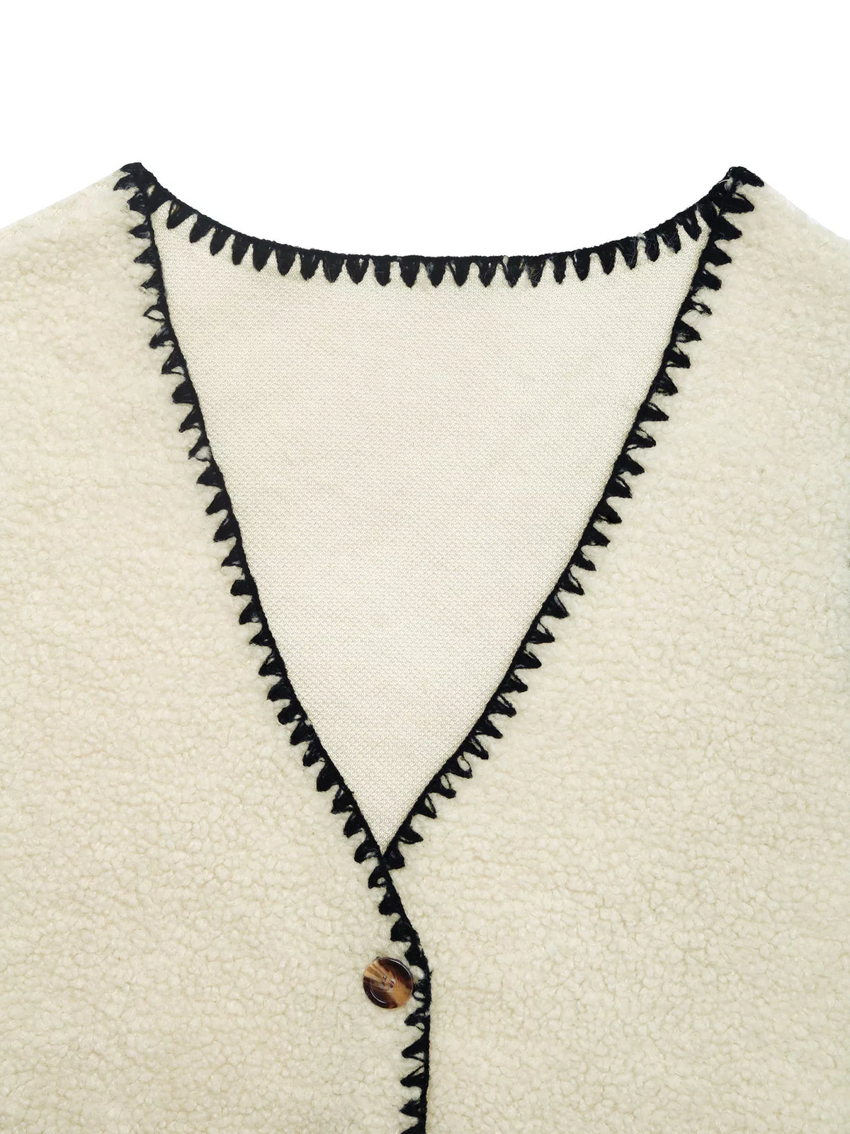 V-Neck Button Up Vest Coat in Apricot, view 7